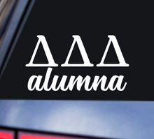 Load image into Gallery viewer, DDD Alumna | Delta Delta Delta | Vinyl Decal | Car Decal | Laptop Decal | Transfer Decal |