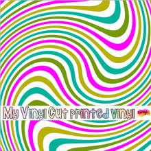 Load image into Gallery viewer, Printed Vinyl | Mod Wavy Stripes F | Permanent Removable Adhesive | Permanent Glitter Adhesive | HTV | Glitter HTV | 12 x 12 inches | ONE Sheet