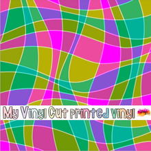 Load image into Gallery viewer, Printed Vinyl | Mod Wavy Stripes D | Permanent Removable Adhesive | Permanent Glitter Adhesive | HTV | Glitter HTV | 12 x 12 inches | ONE Sheet