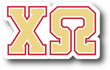 Load image into Gallery viewer, Chi Omega Greek Letters Sorority Refrigerator Magnet 4 x 2 inches