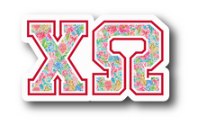 Load image into Gallery viewer, Sticker | XO_G | Chi Omega | Waterproof Vinyl Sticker | White | Clear | Permanent | Removable | Window Cling | Glitter | Holographic
