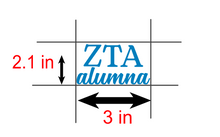 Load image into Gallery viewer, ZTA Alumna | Zeta Tau Alpha | Vinyl Decal | Car Decal | Laptop Decal | Transfer Decal |