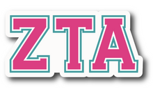 Load image into Gallery viewer, Zeta Tau Alpha Greek Letters Sorority Refrigerator Magnet 4 x 2 inches