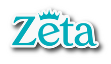 Load image into Gallery viewer, Sticker | ZTA_A | Zeta New Logo | Waterproof Vinyl Sticker | White | Clear | Permanent | Removable | Window Cling | Glitter | Holographic