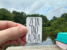 Load image into Gallery viewer, Sorority Sticker | Zeta Tau Alpha | ZTA_J | Tall Skinny Stack Lettering | Waterproof Vinyl Sticker | Permanent (Copy) (Copy)