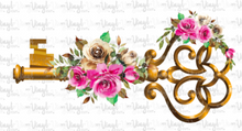 Load image into Gallery viewer, Waterslide Decal KEY WITH FLOWERS