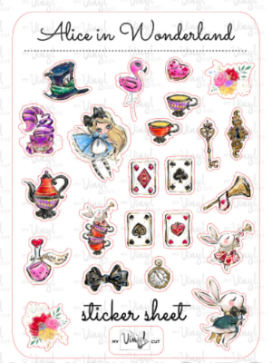 Sticker Sheet 43 Set of little planner stickers Alice in Wonderland