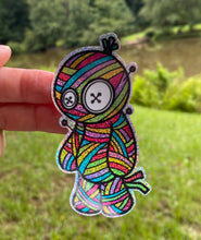 Load image into Gallery viewer, Sticker | 41O | Voodoo Doll | Waterproof Vinyl Sticker | White | Clear | Permanent | Removable | Window Cling | Glitter | Holographic