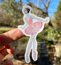 Load image into Gallery viewer, Sticker |  | Ballerina in Pink | Waterproof Vinyl Sticker | White | Clear | Permanent | Removable | Window Cling | Glitter | Holographic