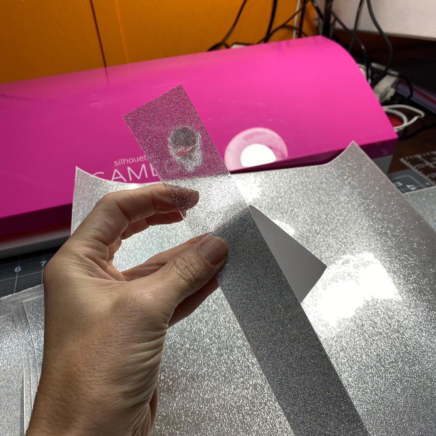Transparent Silver Glitter Permanent Adhesive Vinyl 12 x 12 inch sheet – MY  VINYL CUT