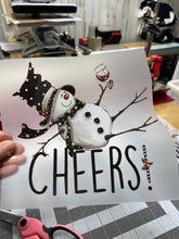 Load image into Gallery viewer, T Shirt My Vinyl Cut brand Cheers! Winter Tipsy Snowman