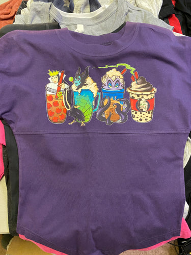 Boxercraft Brand Purple Long Sleeved T Shirt with Villains Drinks Design