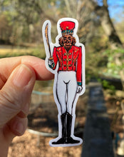 Load image into Gallery viewer, Sticker |  | Nutcracker in Red | Waterproof Vinyl Sticker | White | Clear | Permanent | Removable | Window Cling | Glitter | Holographic
