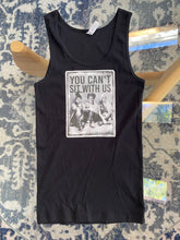 Load image into Gallery viewer, My Vinyl Cut brand You Can&#39;t Sit With Us Black Ribbed Bella Tank