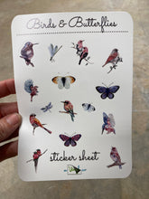 Load image into Gallery viewer, Sticker Sheet 51 Set of little planner stickers Birds and Butterflies