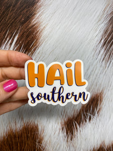 Sticker Hail Southern Yellow and Blue Lettering CLEARANCE