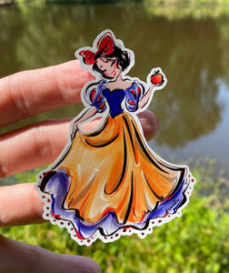 Sticker | 39K | Snow White | Waterproof Vinyl Sticker | White | Clear | Permanent | Removable | Window Cling | Glitter | Holographic