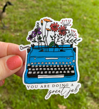 Load image into Gallery viewer, Sticker | 49G | Typewriter | Waterproof Vinyl Sticker | White | Clear | Permanent | Removable | Window Cling | Glitter | Holographic