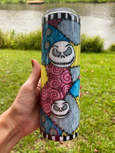 Load image into Gallery viewer, Drinkware 20 oz Halloween Theme Jack Nightmare Tall Skinny Tumbler Sublimated Design