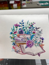 Load image into Gallery viewer, Waterslide Decal Open Book Books with Flowers