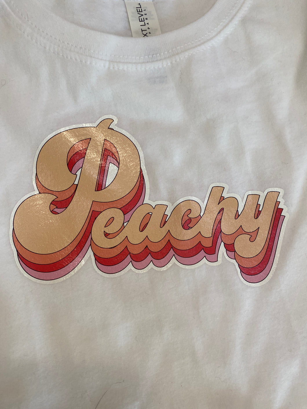 T Shirt Peachy White Cotton Girls