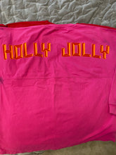 Load image into Gallery viewer, T Shirt Boxercraft Brand Pink or Red Long Sleeved with Holly Jolly Christmas Design