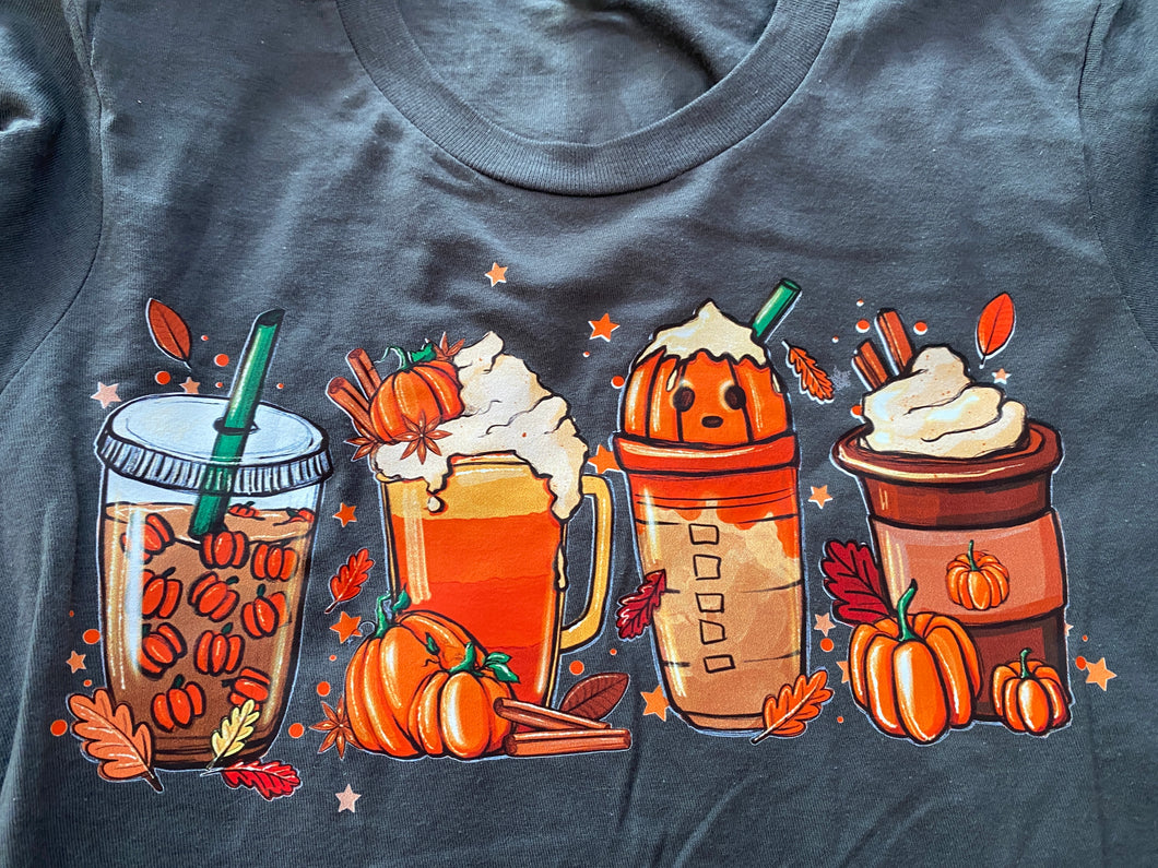 T Shirt My Vinyl Cut brand Fall Pumpkin Coffee Drinks
