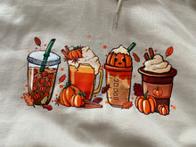 Load image into Gallery viewer, Fall Halloween Pumpkin Coffee Drinks Hoodie