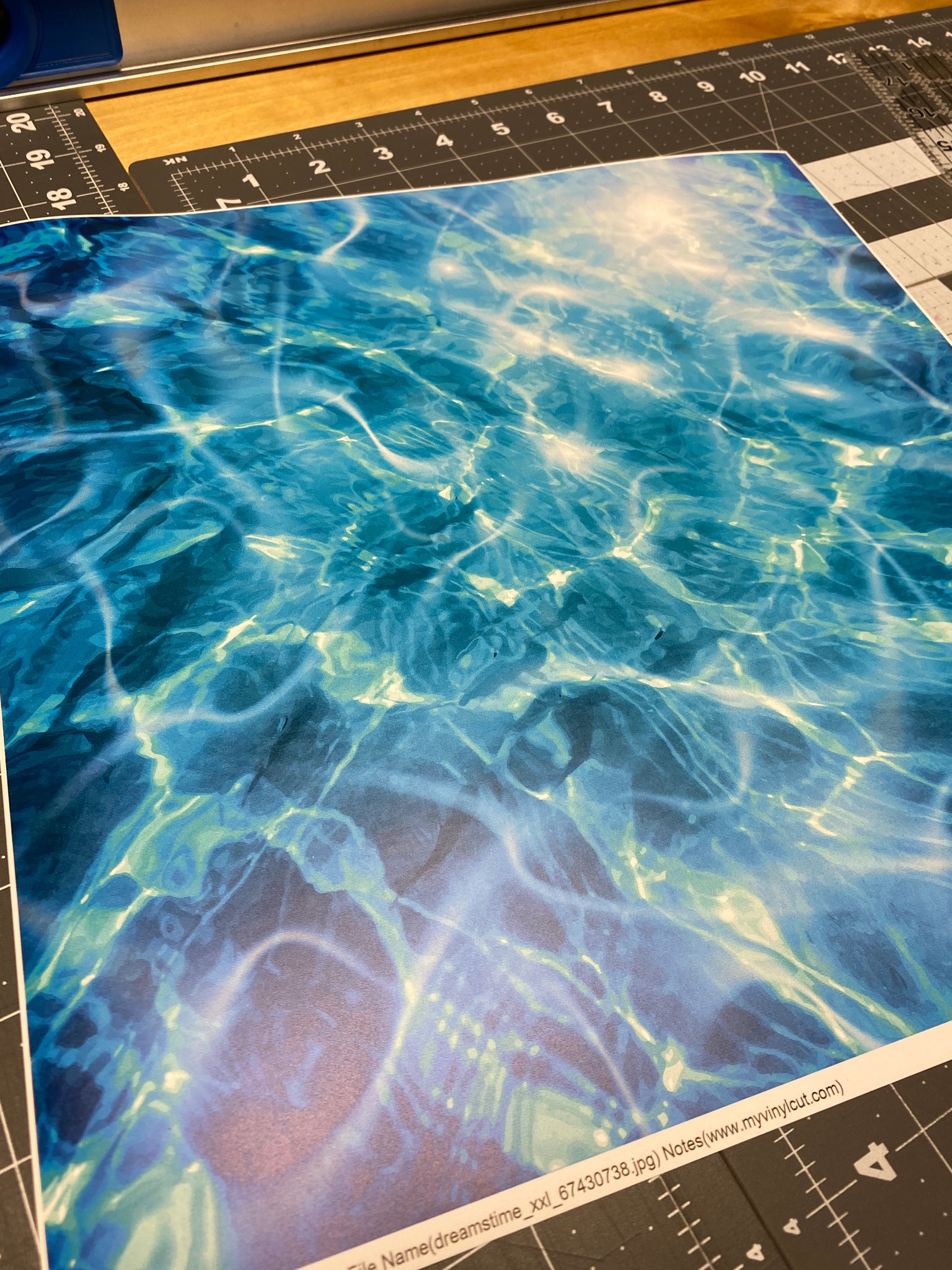 Water pattern printed craft vinyl sheet - HTV - Adhesive Vinyl - pool