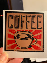 Load image into Gallery viewer, Sticker Set 48N Coffee Art Vintage 3 inch Set of 5 stickers