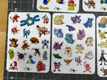 Load image into Gallery viewer, Sticker Sheet Set of 13 Sheets little planner stickers Pokemon