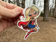 Load image into Gallery viewer, Sticker | 66E | SUPER HERO GIRL | Waterproof Vinyl Sticker | White | Clear | Permanent | Removable | Window Cling | Glitter | Holographic