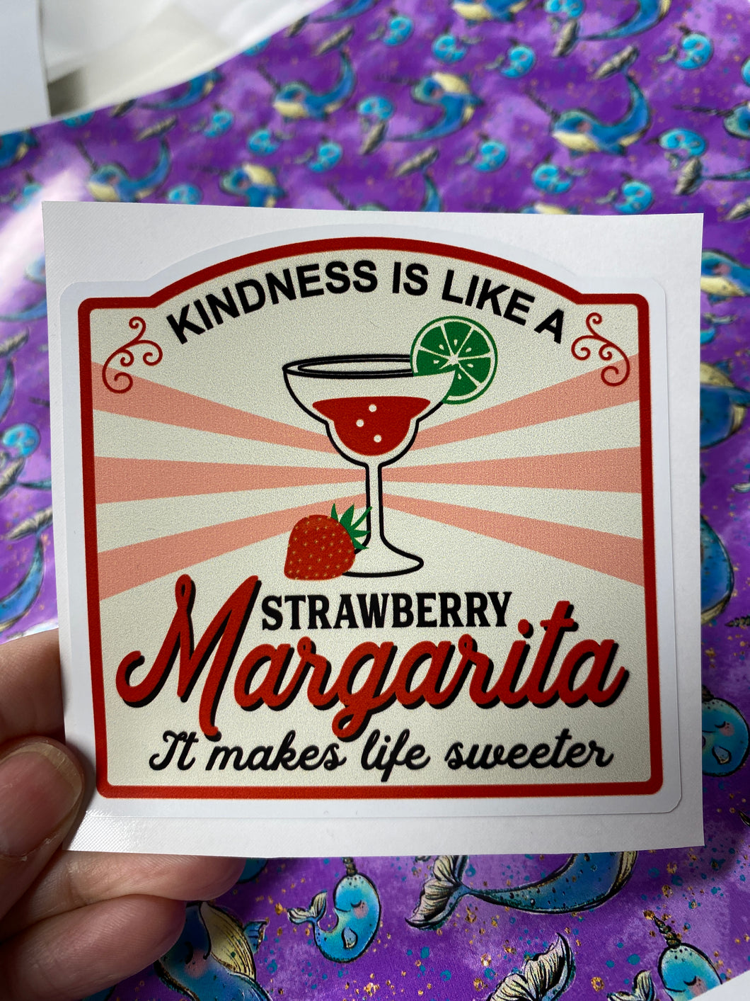 Sticker 9G Kindness is Like a Strawberry Margarita