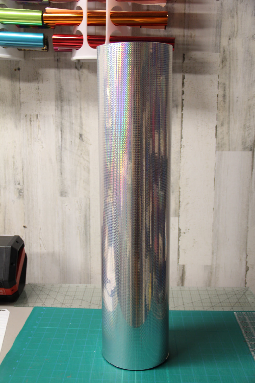 Griff Decorative Silver Prism Holographic Adhesive Vinyl Printable Roll or 12 x 12 inch sheets