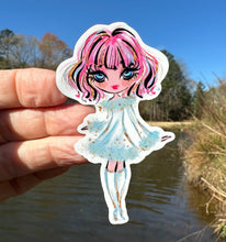 Load image into Gallery viewer, Sticker | 69D | Rainbow Girl | Waterproof Vinyl Sticker | White | Clear | Permanent | Removable | Window Cling | Glitter | Holographic