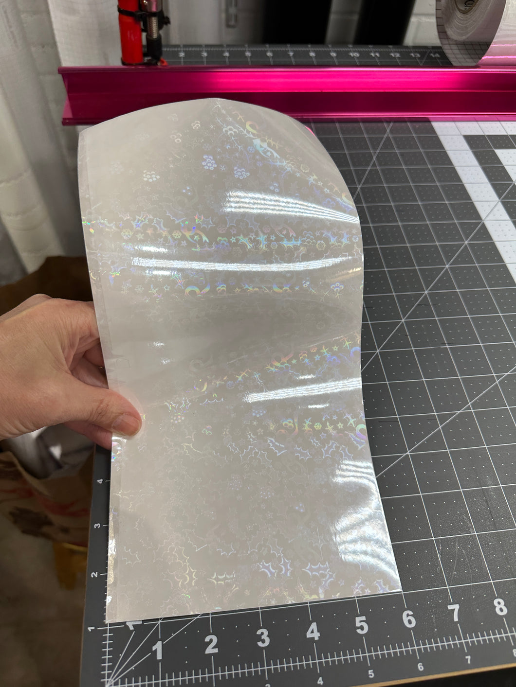 Holographic Holly Laminating Sheets 6 x 12, 8 x 11, 8 1/2 x 11, 12 x 12 inches for Cold Laminating Sticker Overlay