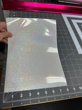 Load image into Gallery viewer, Holographic Snow Laminating Sheets 6 x 12, 8 x 11, 8 1/2 x 11, 12 x 12 inches for Cold Laminating Sticker Overlay