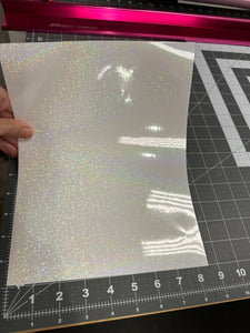Holographic Snow Laminating Sheets 6 x 12, 8 x 11, 8 1/2 x 11, 12 x 12 inches for Cold Laminating Sticker Overlay