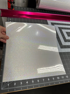 Holographic Snow Laminating Sheets 6 x 12, 8 x 11, 8 1/2 x 11, 12 x 12 inches for Cold Laminating Sticker Overlay