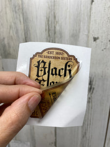 Sticker or Waterslide Decal 16C Black Flame Label Light Color
