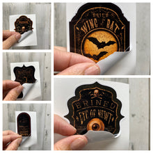 Load image into Gallery viewer, Sticker 25C Vintage Wing of Bat Apothecary Label