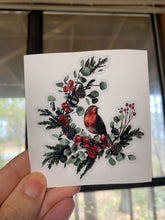Load image into Gallery viewer, Sticker | BM | Winter Bird | Waterproof Vinyl Sticker | White | Clear | Permanent | Removable | Window Cling | Glitter | Holographic