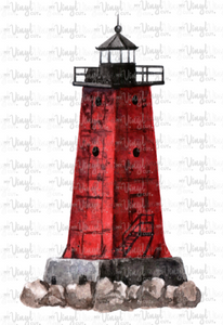 Waterslide Decal Red Lighthouse