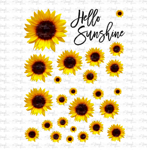 Waterslide Sheet WHOLE REALISTIC SUNFLOWERS Various Sizes