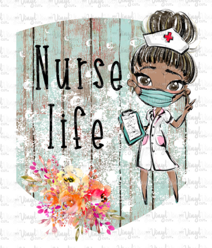 Waterslide Decal Nurse Life Blue background