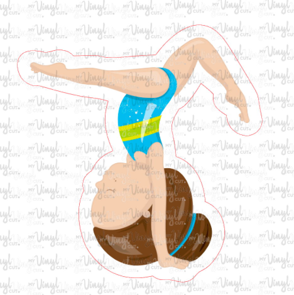 Sticker I8 Gymnastics Girl Open Stag Blue Leotard