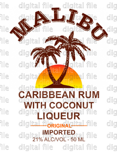 Malibu Rum Label Digital Download