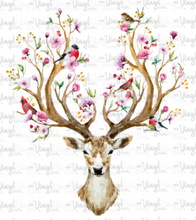 Load image into Gallery viewer, Waterslide Decal Deer with Flowers and Birds in its Antlers