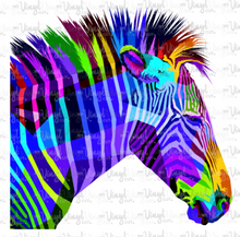 Load image into Gallery viewer, Waterslide Decal Colorful Zebra