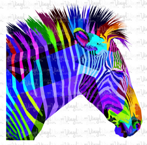 Waterslide Decal Colorful Zebra